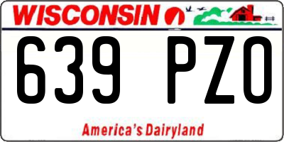 WI license plate 639PZO