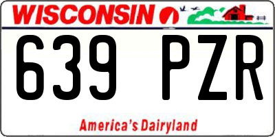 WI license plate 639PZR