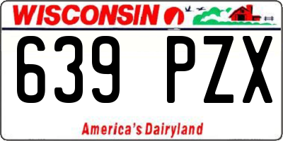 WI license plate 639PZX