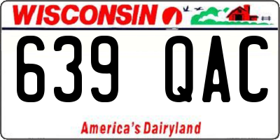 WI license plate 639QAC