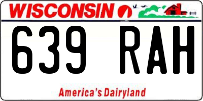WI license plate 639RAH