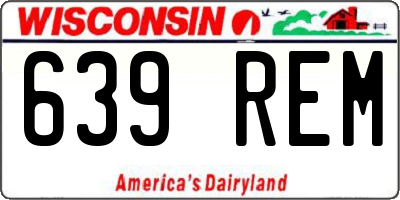 WI license plate 639REM