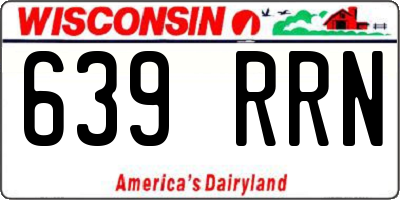 WI license plate 639RRN