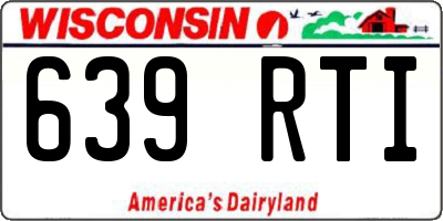 WI license plate 639RTI