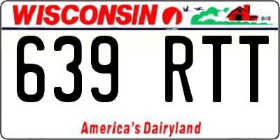 WI license plate 639RTT