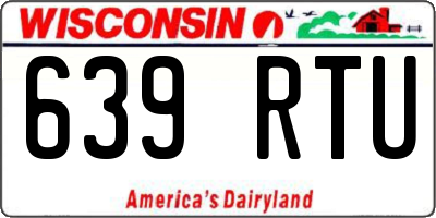 WI license plate 639RTU