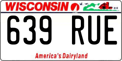 WI license plate 639RUE