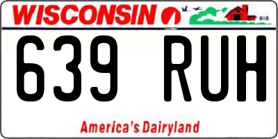 WI license plate 639RUH