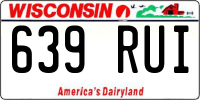 WI license plate 639RUI