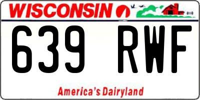 WI license plate 639RWF