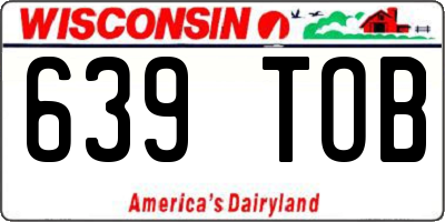 WI license plate 639TOB