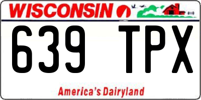 WI license plate 639TPX