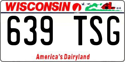 WI license plate 639TSG
