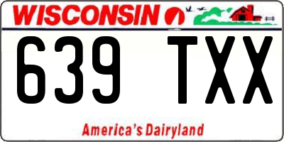 WI license plate 639TXX