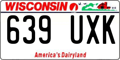 WI license plate 639UXK