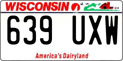 WI license plate 639UXW