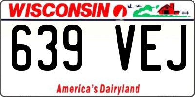 WI license plate 639VEJ