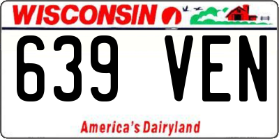 WI license plate 639VEN