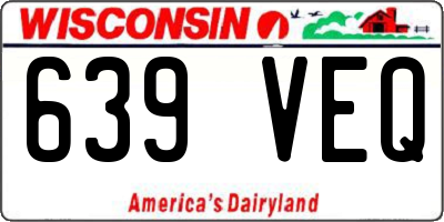 WI license plate 639VEQ