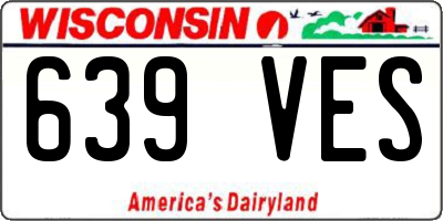 WI license plate 639VES