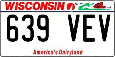 WI license plate 639VEV