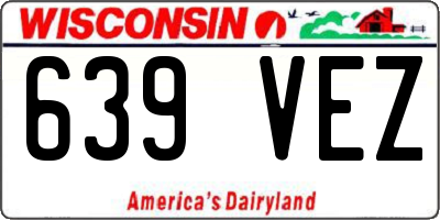 WI license plate 639VEZ