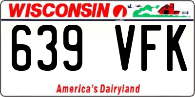 WI license plate 639VFK