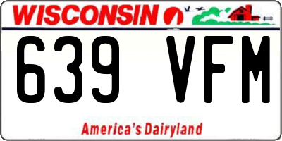 WI license plate 639VFM