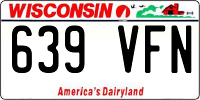 WI license plate 639VFN