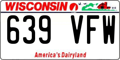 WI license plate 639VFW
