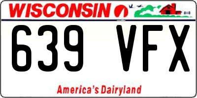 WI license plate 639VFX