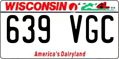 WI license plate 639VGC