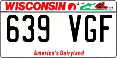 WI license plate 639VGF