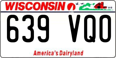 WI license plate 639VQO