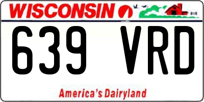 WI license plate 639VRD