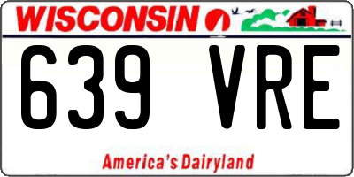 WI license plate 639VRE