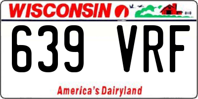 WI license plate 639VRF