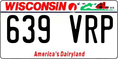 WI license plate 639VRP