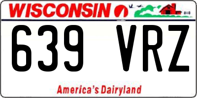 WI license plate 639VRZ