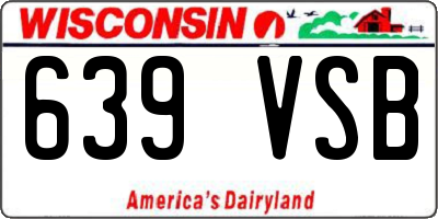 WI license plate 639VSB