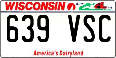 WI license plate 639VSC