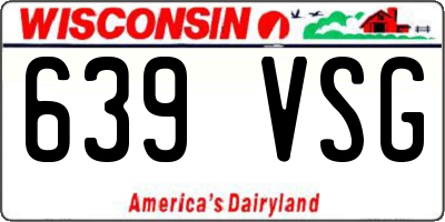 WI license plate 639VSG