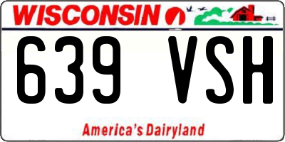 WI license plate 639VSH