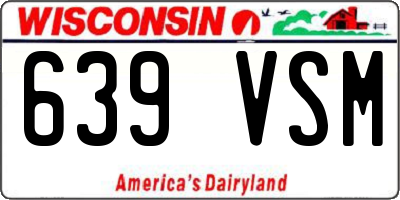 WI license plate 639VSM