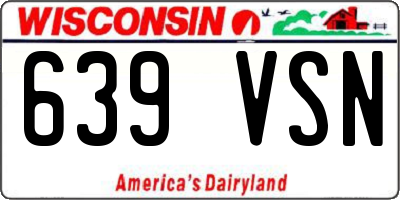 WI license plate 639VSN