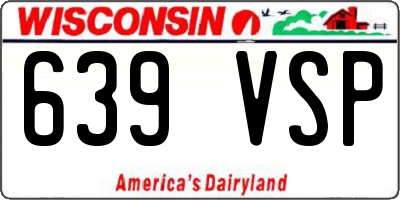 WI license plate 639VSP