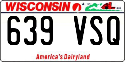WI license plate 639VSQ