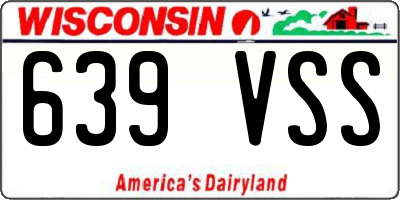 WI license plate 639VSS