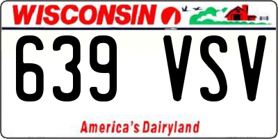 WI license plate 639VSV