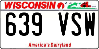 WI license plate 639VSW